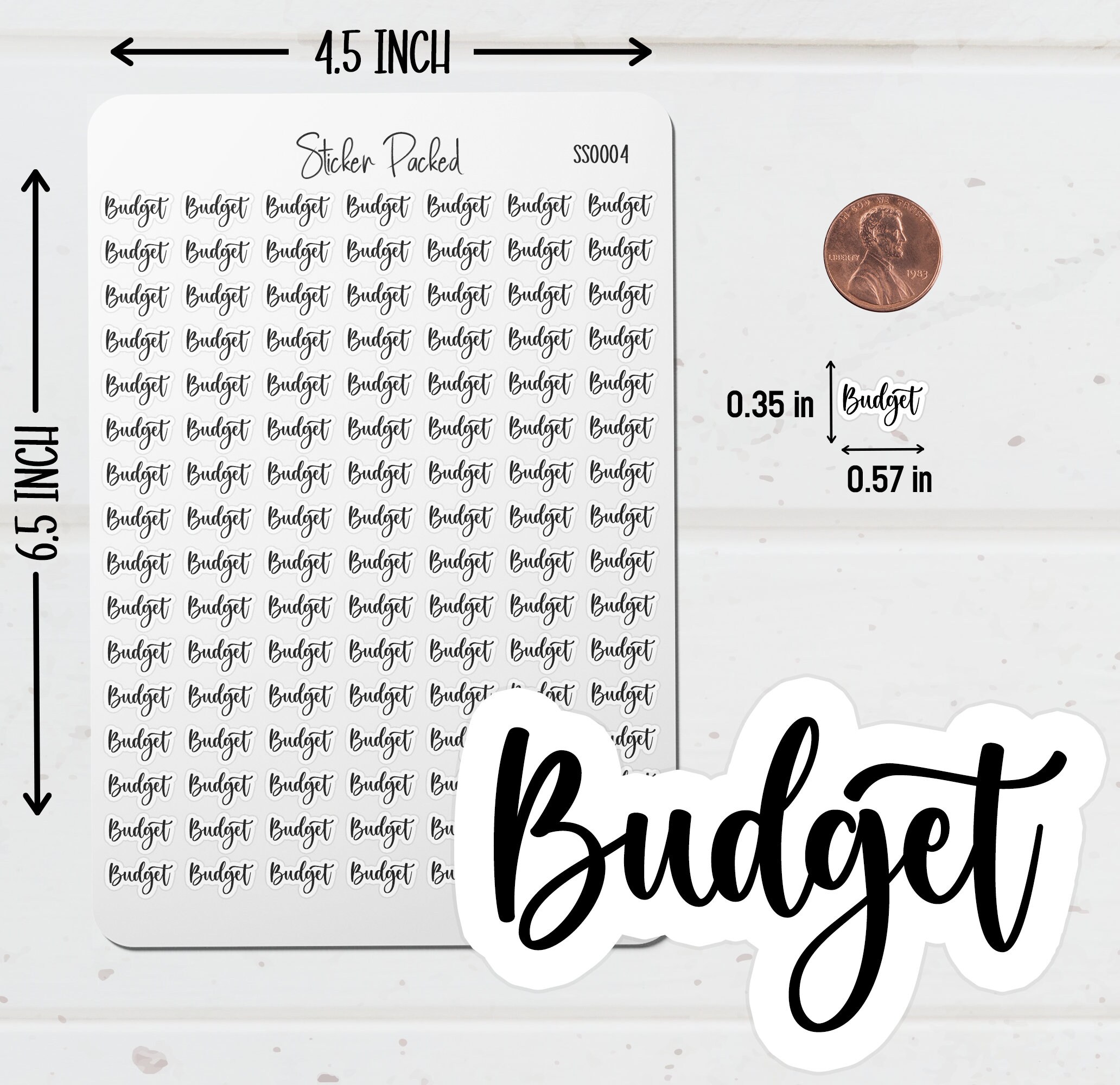 Budget Planner Sticker Budget Script Sticker Budget Word Sticker Budget ...
