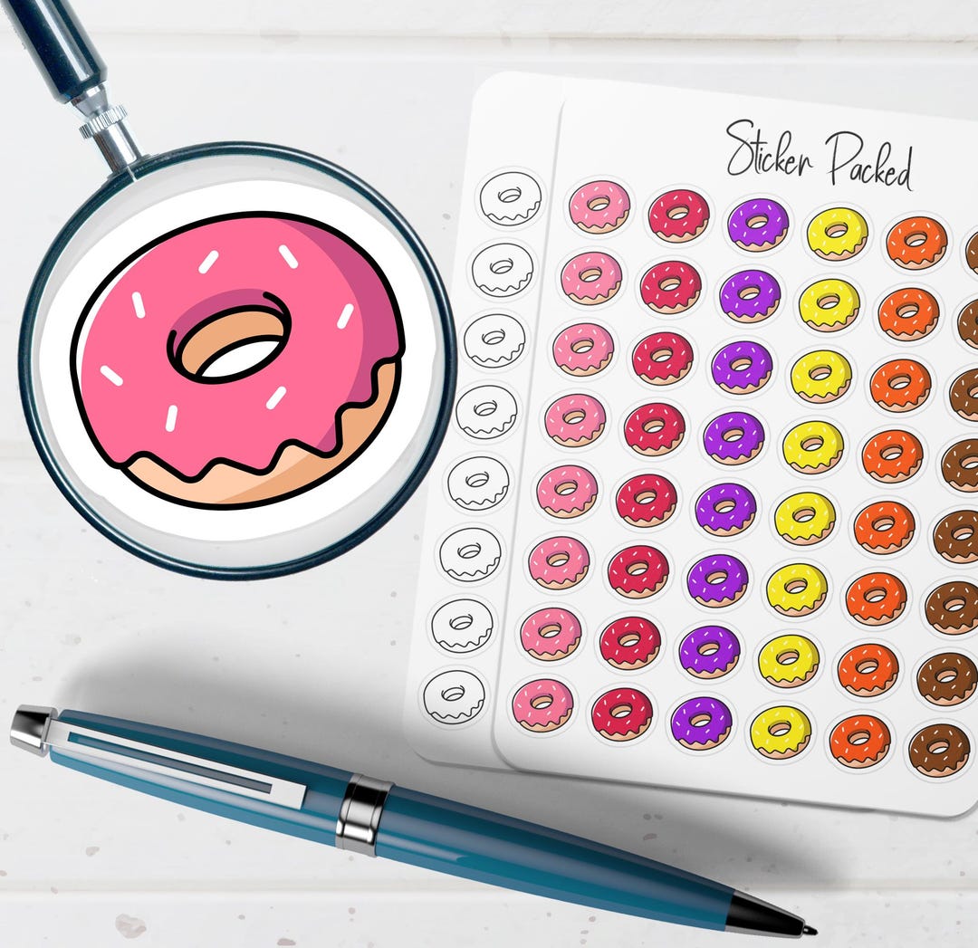 Sticker Doughnut Count Donut Planner Sticker Donut Icon Sticker Donut Sticker Food Planner ...