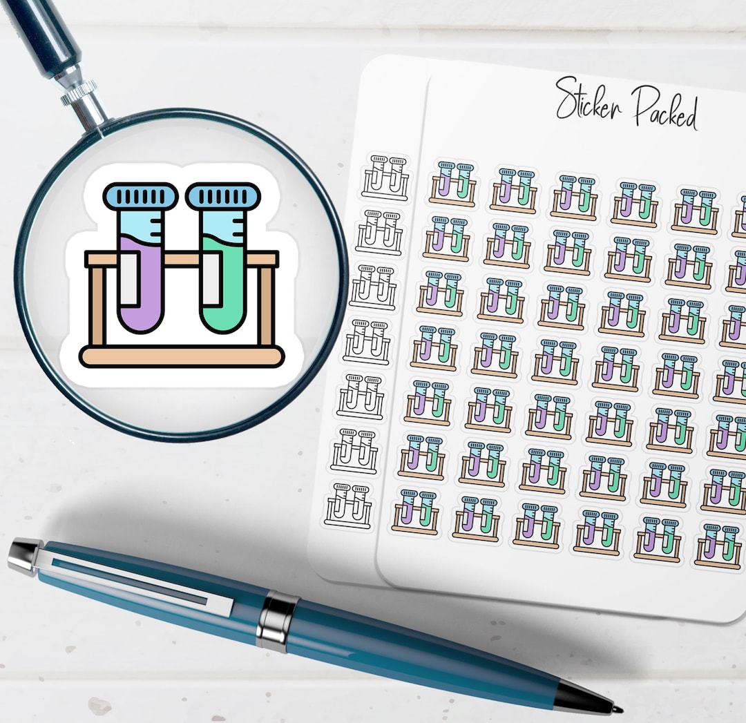 Stat Tube Sticker Test Tubes Planner Sticker Test Tubes Icon Sticker Test Tubes Sticker ...