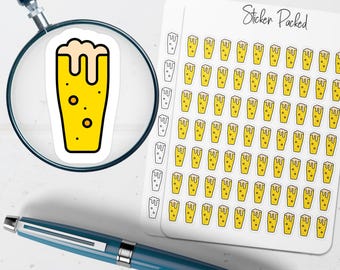 Pegatina de planificador de pinta de cerveza Pegatina de icono de pinta de cerveza Pegatina de pinta de cerveza
