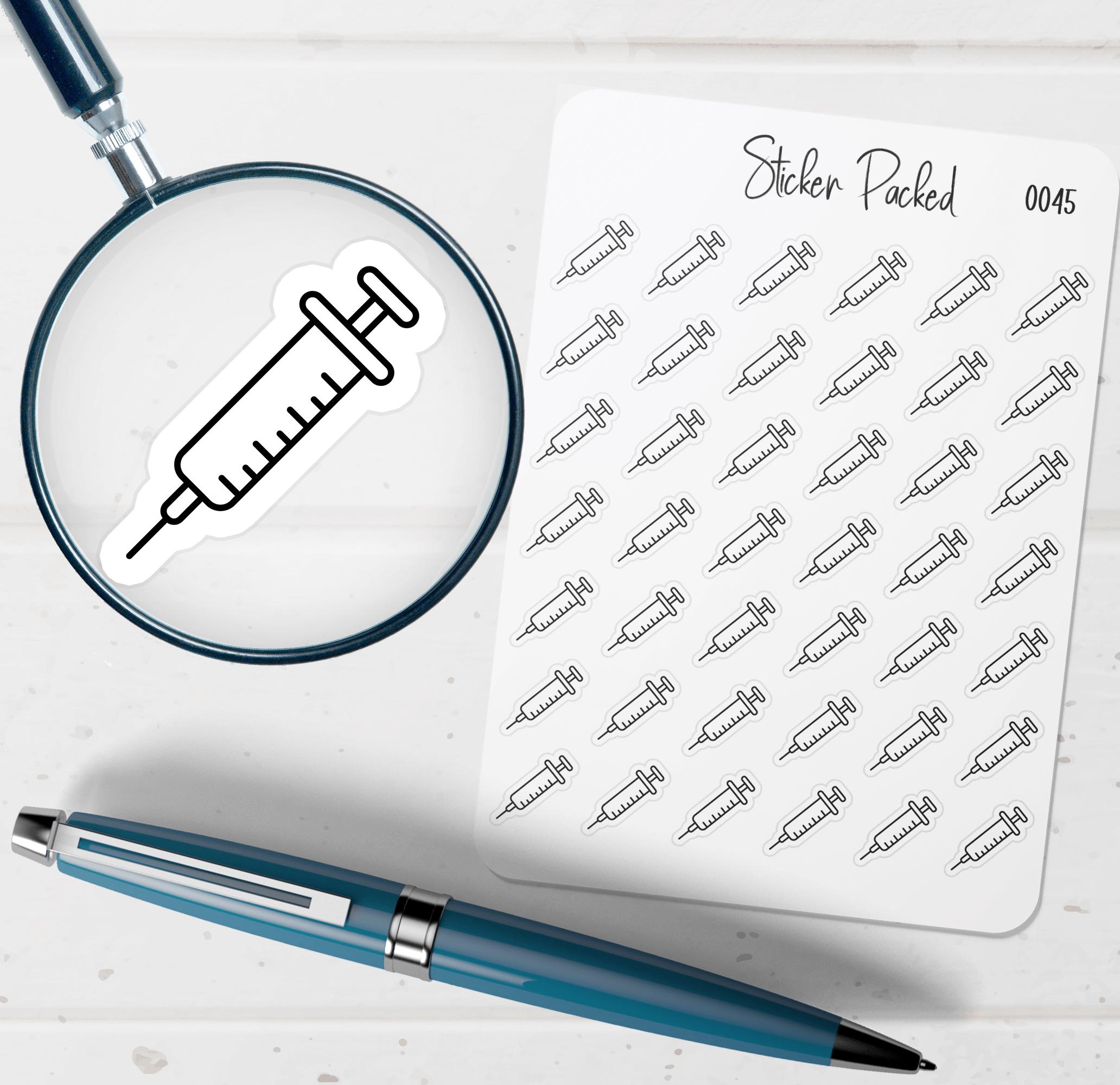 Syringe Labelling Sticker Syringe Planner Stickers Shot Planner Stickers Medical Stickers for ...