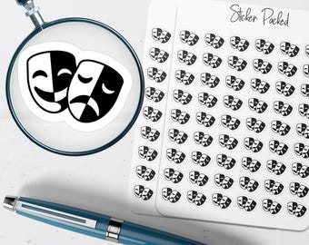 Theater Mask Planner Stickers Theater Planner Stickers Drama Stickers for Planners Theatre Planner Stickers