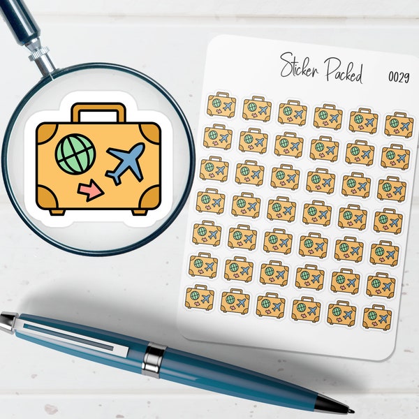 Luggage Planner Stickers Travel Planner Stickers Suitcase Stickers for Planners Flight Reminder Tracker For Journals and Organizers