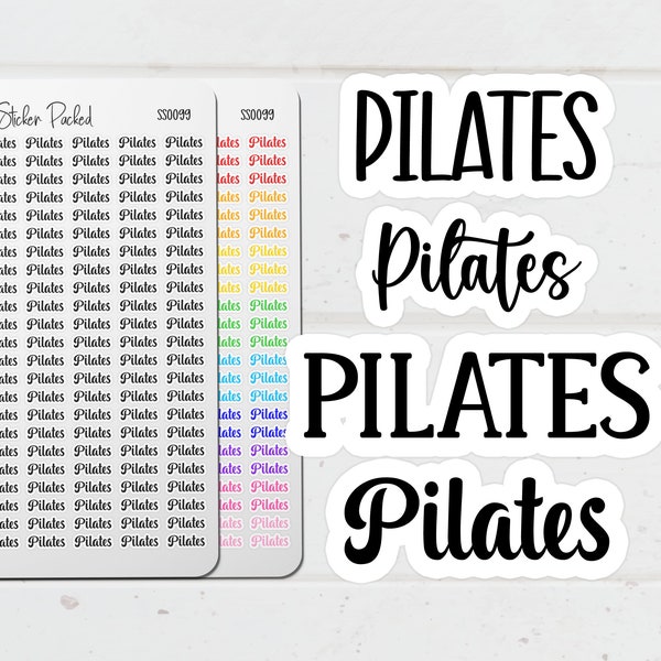 Pilates Planner Sticker Pilates Script Sticker Pilates Word Sticker Pilates Script Planner Sticker