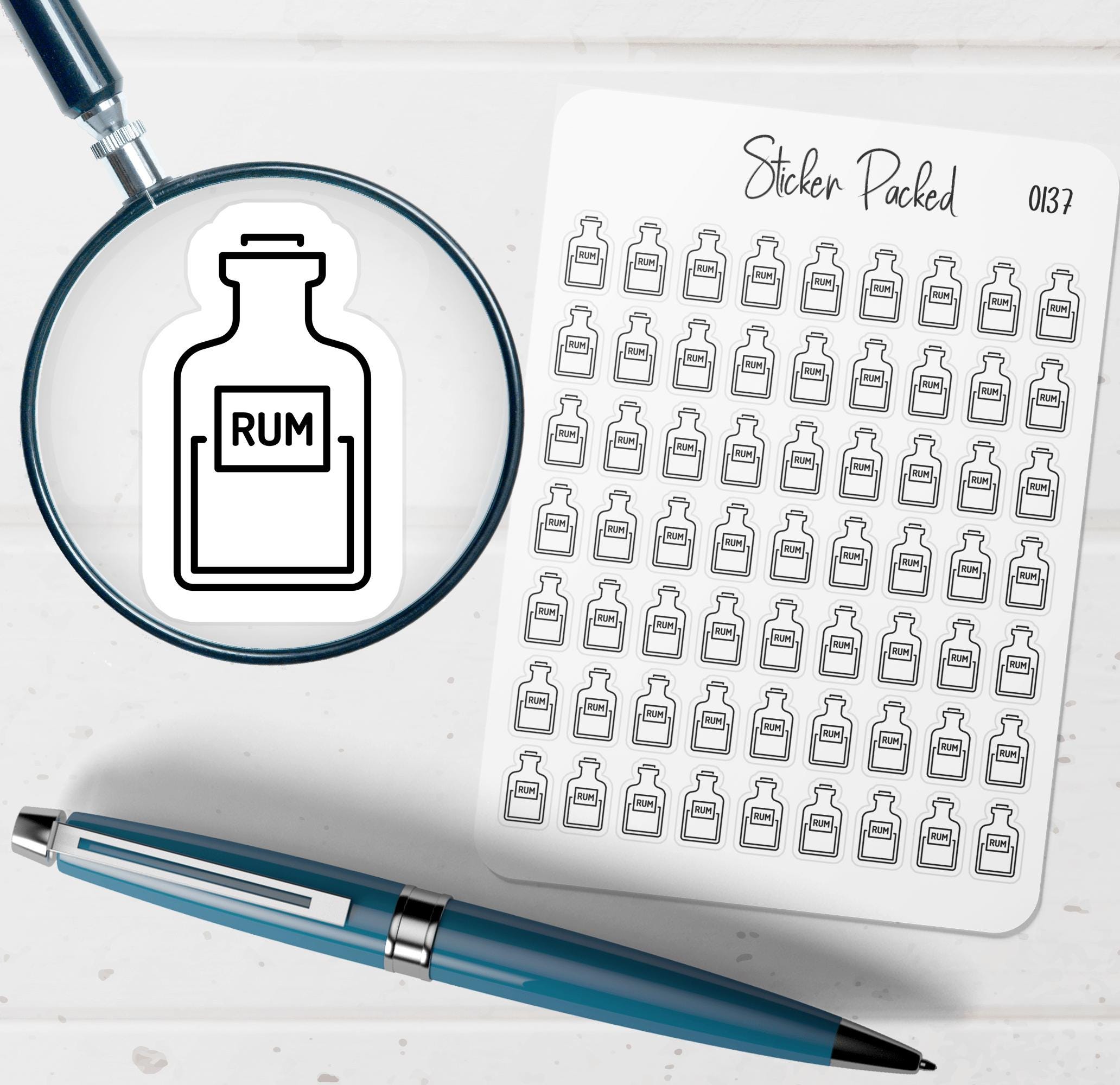 Rum Planner Sticker Rum Icon Sticker Rum Sticker - Etsy