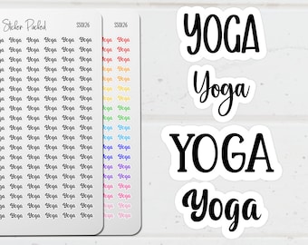 Yoga Planner Sticker Yoga Script Sticker Yoga Word Sticker Yoga Script Planner Sticker