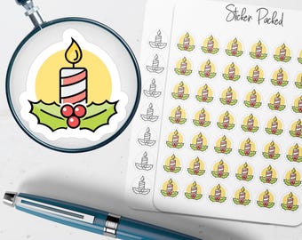Christmas Candle Planner Sticker Christmas Candle Icon Sticker Christmas Candle Sticker Christmas Planner Sticker