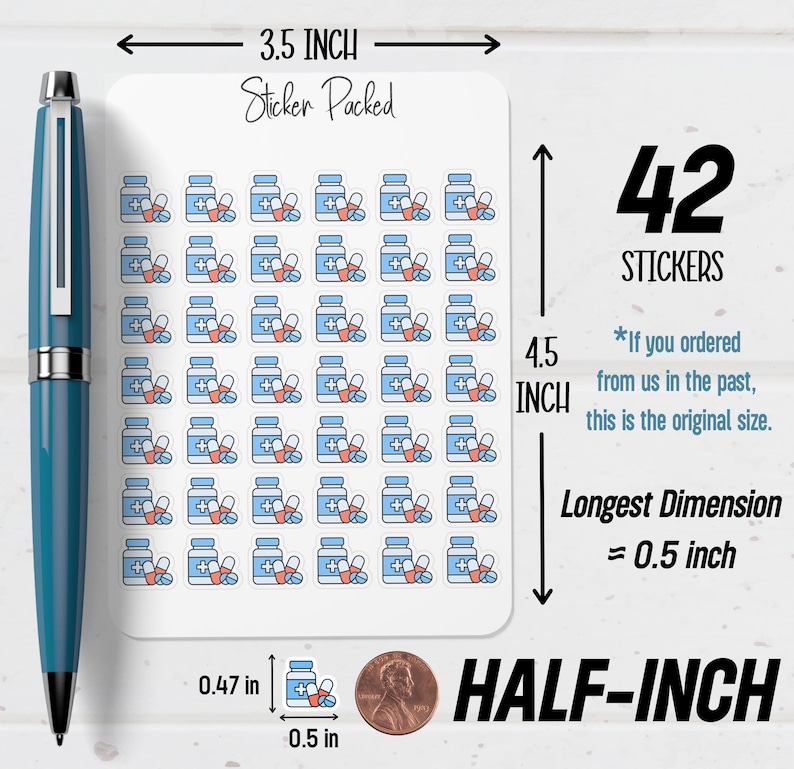 Pill Sticker Medication Planner Stickers Pills Planner Stickers Medical Stickers for ...