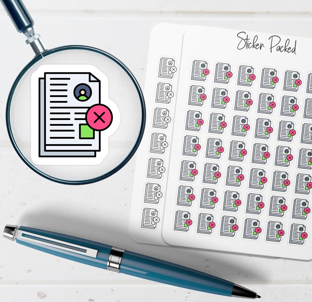 Document Rejected Planner Sticker Document Rejected Icon Sticker ...