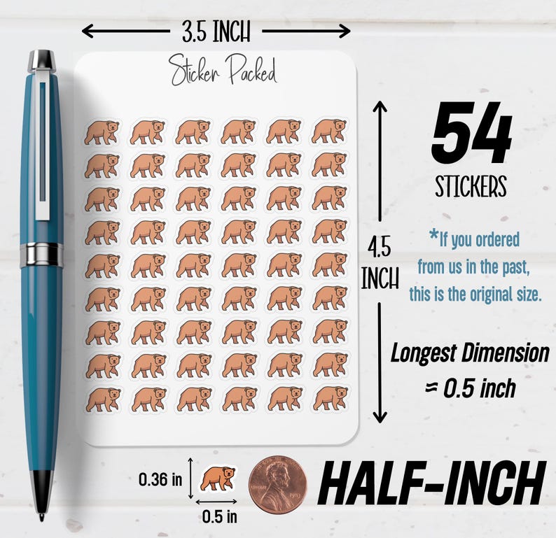 Bear Planner Sticker Bear Icon Sticker Bear Sticker - Etsy