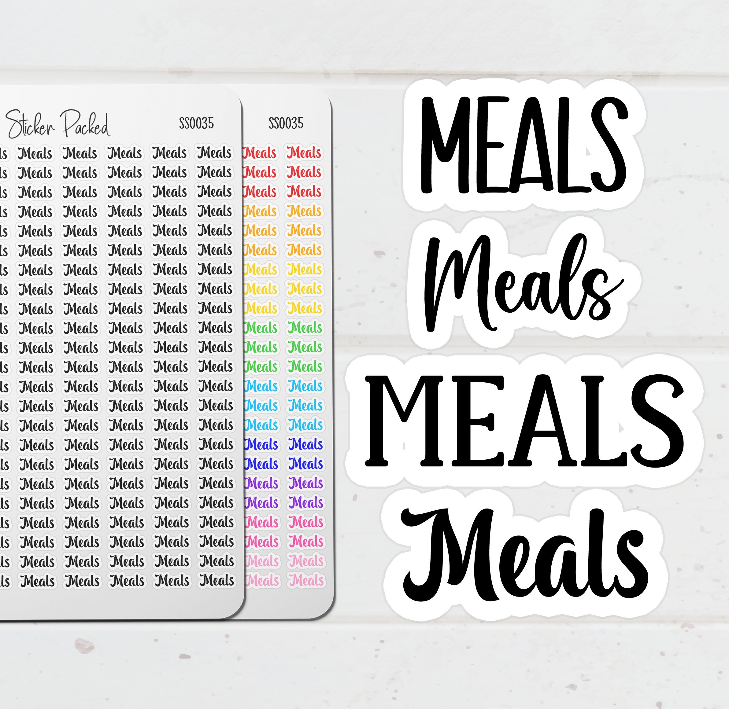 Meals Planner Sticker Meals Script Sticker Meals Word Sticker Meals ...