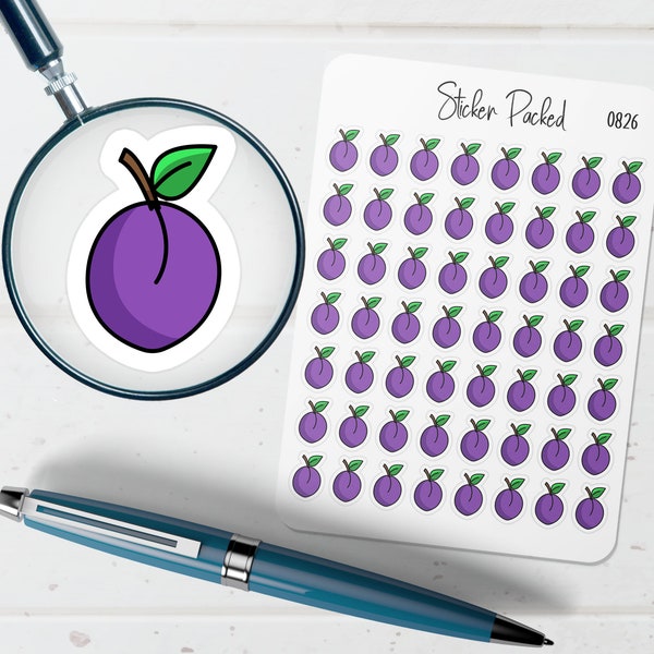 Plum Planner Sticker Plum Icon Sticker Plum Sticker Fruit Planner Stickers