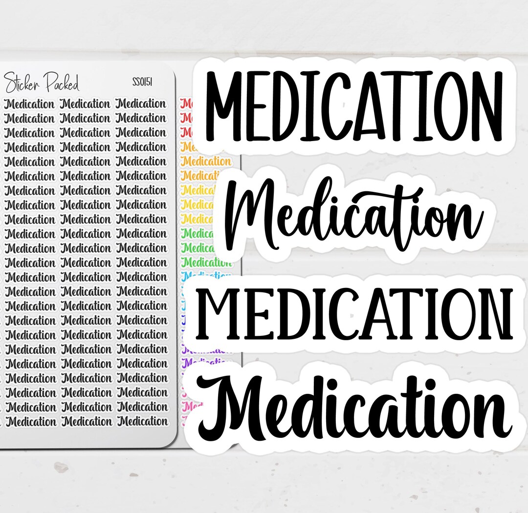 Medication Planner Sticker Medication Script Sticker Medication Word ...