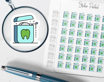 Dental Floss Planner Sticker Dental Floss Icon Sticker Dental Floss Sticker