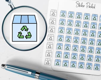 Recycling Box Planner Sticker Recycling Box Icon Sticker Recycling Box Sticker