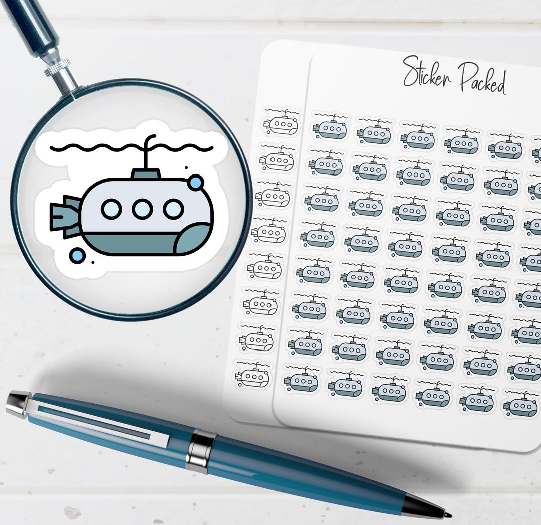Submarine Planner Sticker Submarine Icon Sticker Submarine Sticker - Etsy