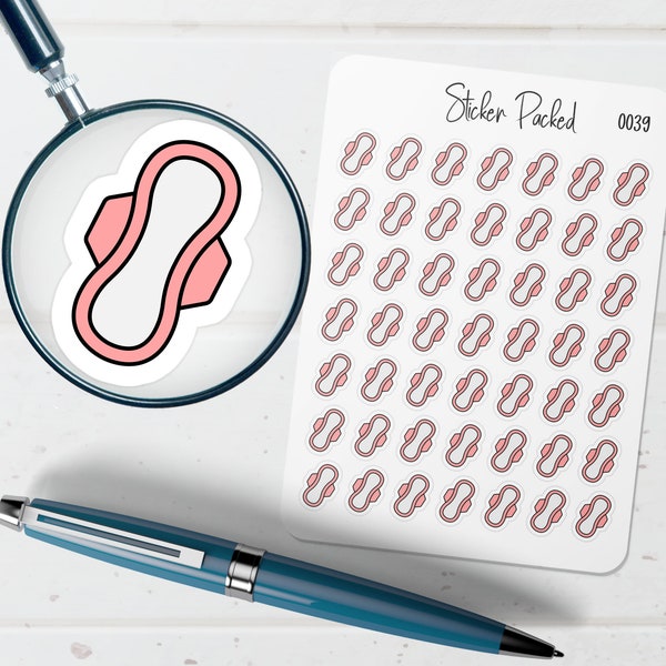 Sanitary Napkin Planner Stickers Pad Planner Stickers Period Stickers for Planners Menstruation Planner Stickers