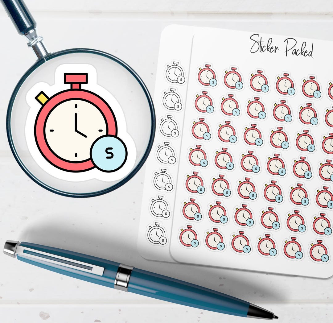 Time Counter Sticker Timer Planner Sticker Timer Icon Sticker Timer Sticker - Etsy
