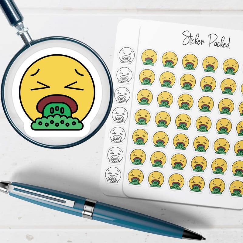 Vomiting Sticker Vomit Journal - Etsy