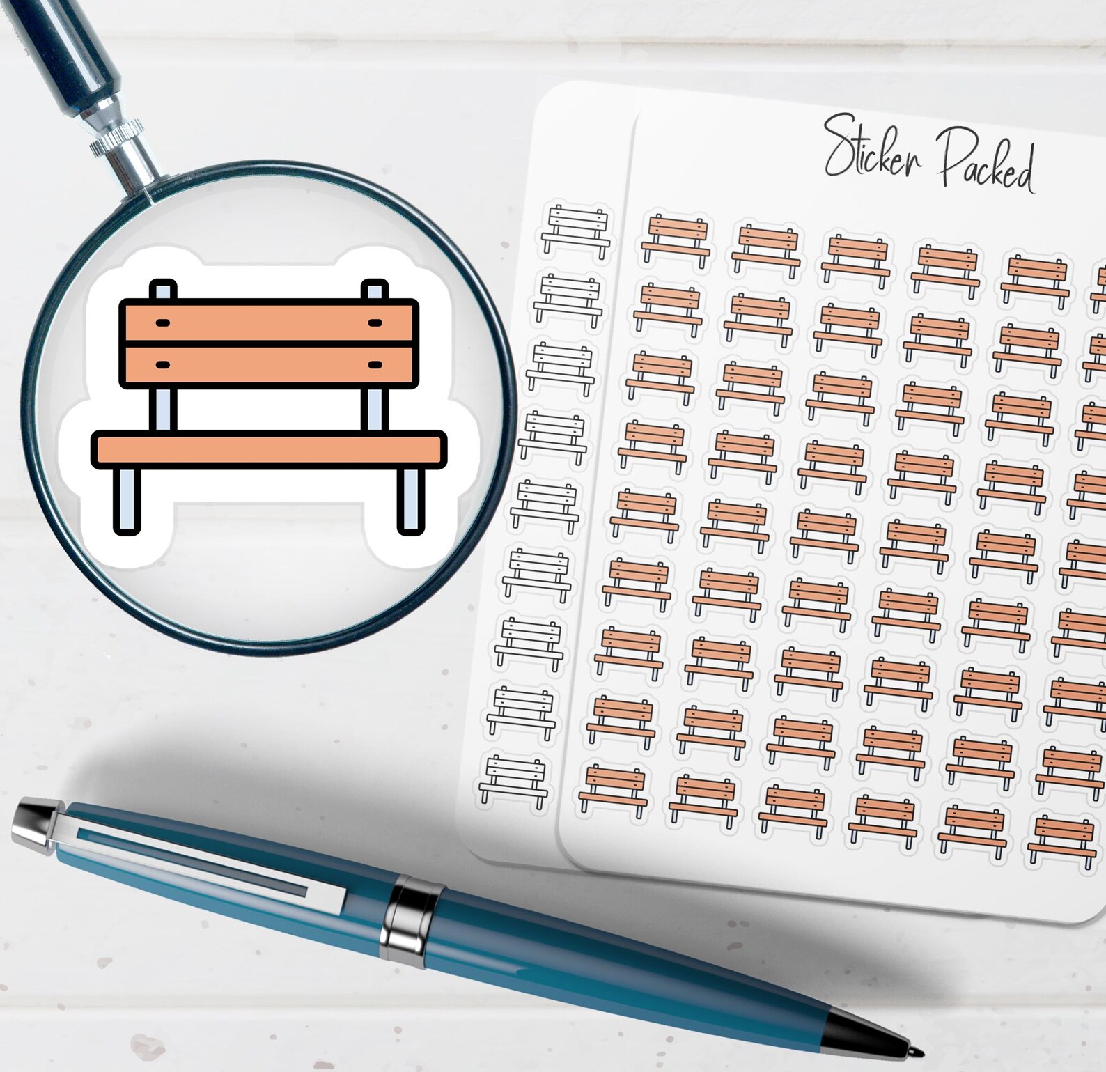 Bench Planner Sticker Bench Icon Sticker Bench Sticker - Etsy