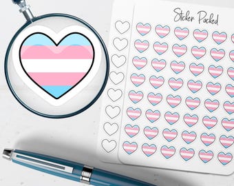 Transgender Heart Planner Sticker Transgender Heart  Icon Sticker Transgender Heart Sticker