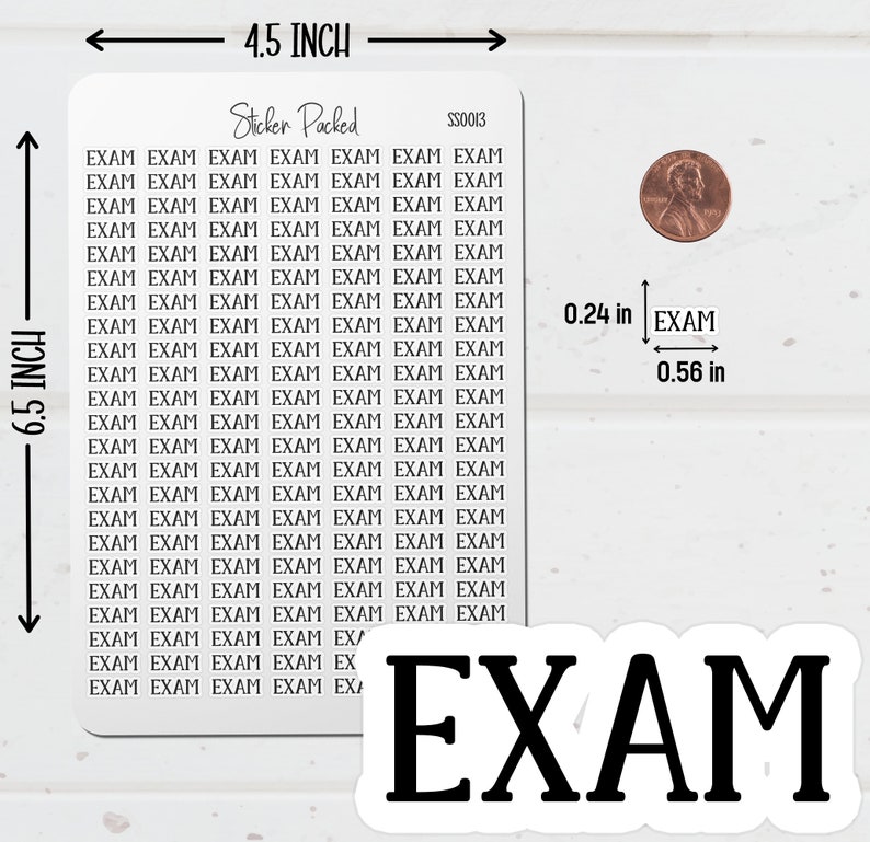 Test Paper Sticker Exam Planner Sticker Exam Script Sticker Exam Word Sticker Exam Script ...