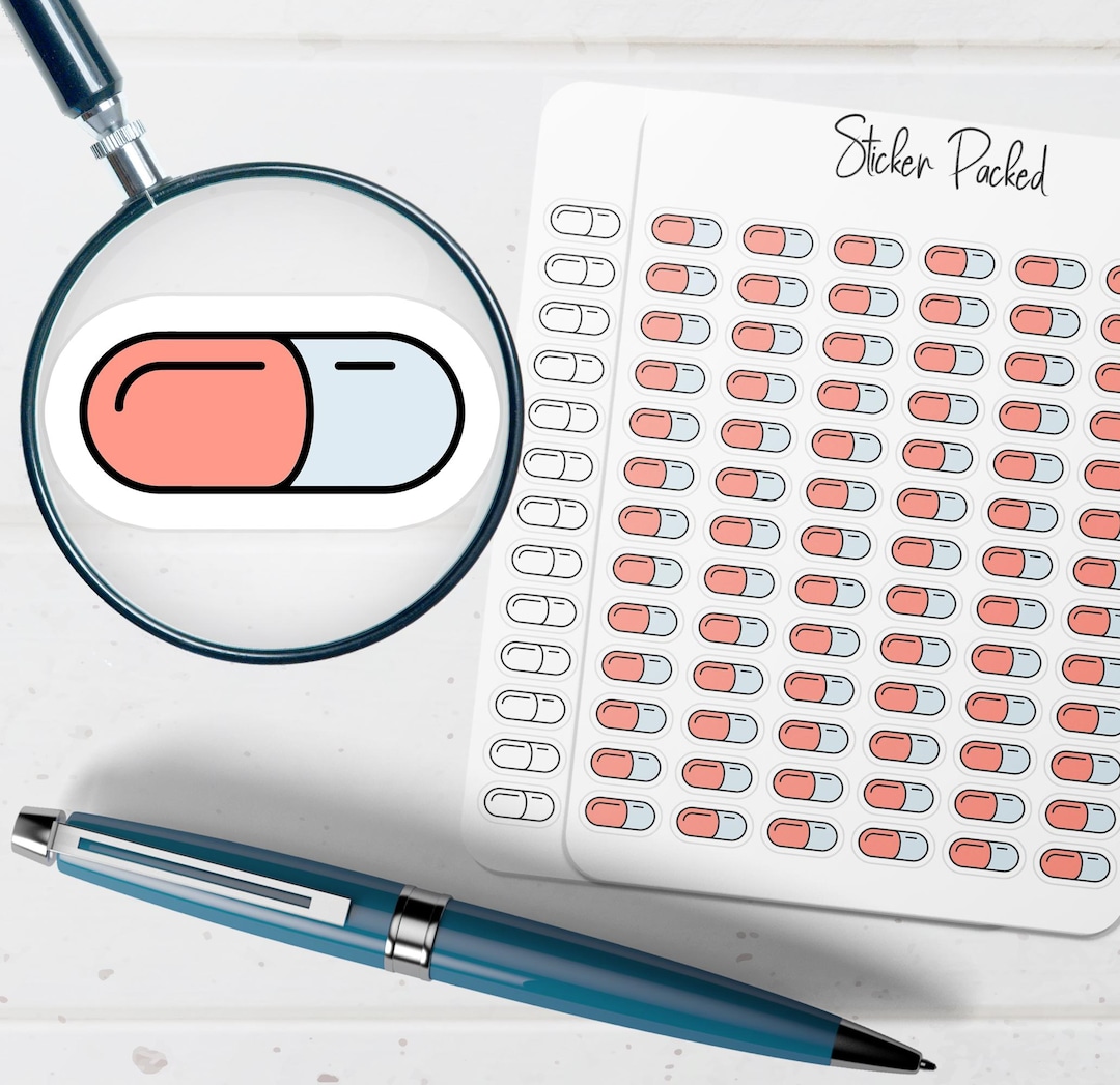 Pill Sticker Capsule Pill Planner Sticker Capsule Pill Icon Sticker Capsule Pill ...