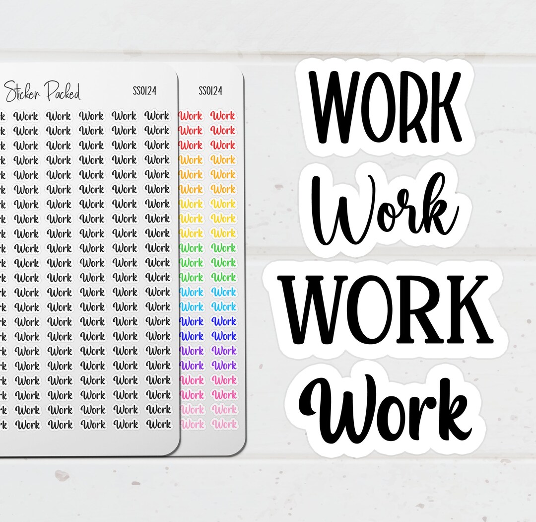 Work Planner Sticker Work Script Sticker Work Word Sticker Work Script