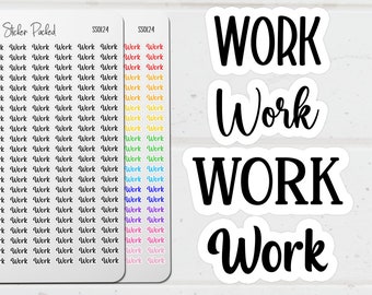 Work Planner Sticker Work Script Sticker Work Word Sticker Work Script Planner Sticker