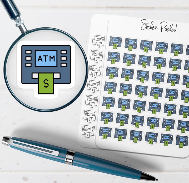 Atm Machine Planner Sticker Atm Machine Icon Sticker Atm Machine ...