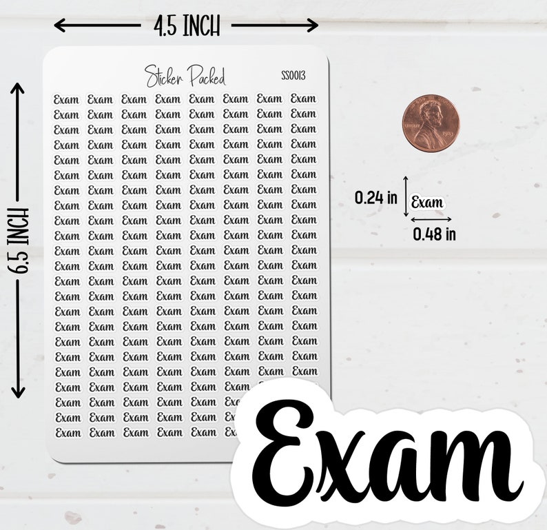 Test Paper Sticker Exam Planner Sticker Exam Script Sticker Exam Word Sticker Exam Script ...