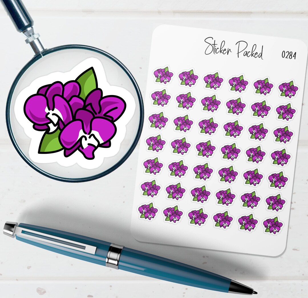 Orchid Sticker Orchids Planner Sticker Orchids Icon Sticker Orchids Sticker - Etsy