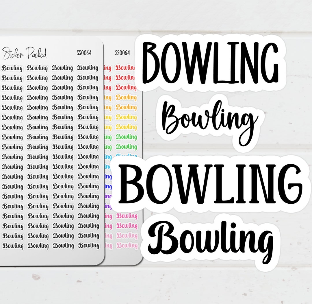 Bowling Planner Sticker Bowling Script Sticker Bowling Word Sticker