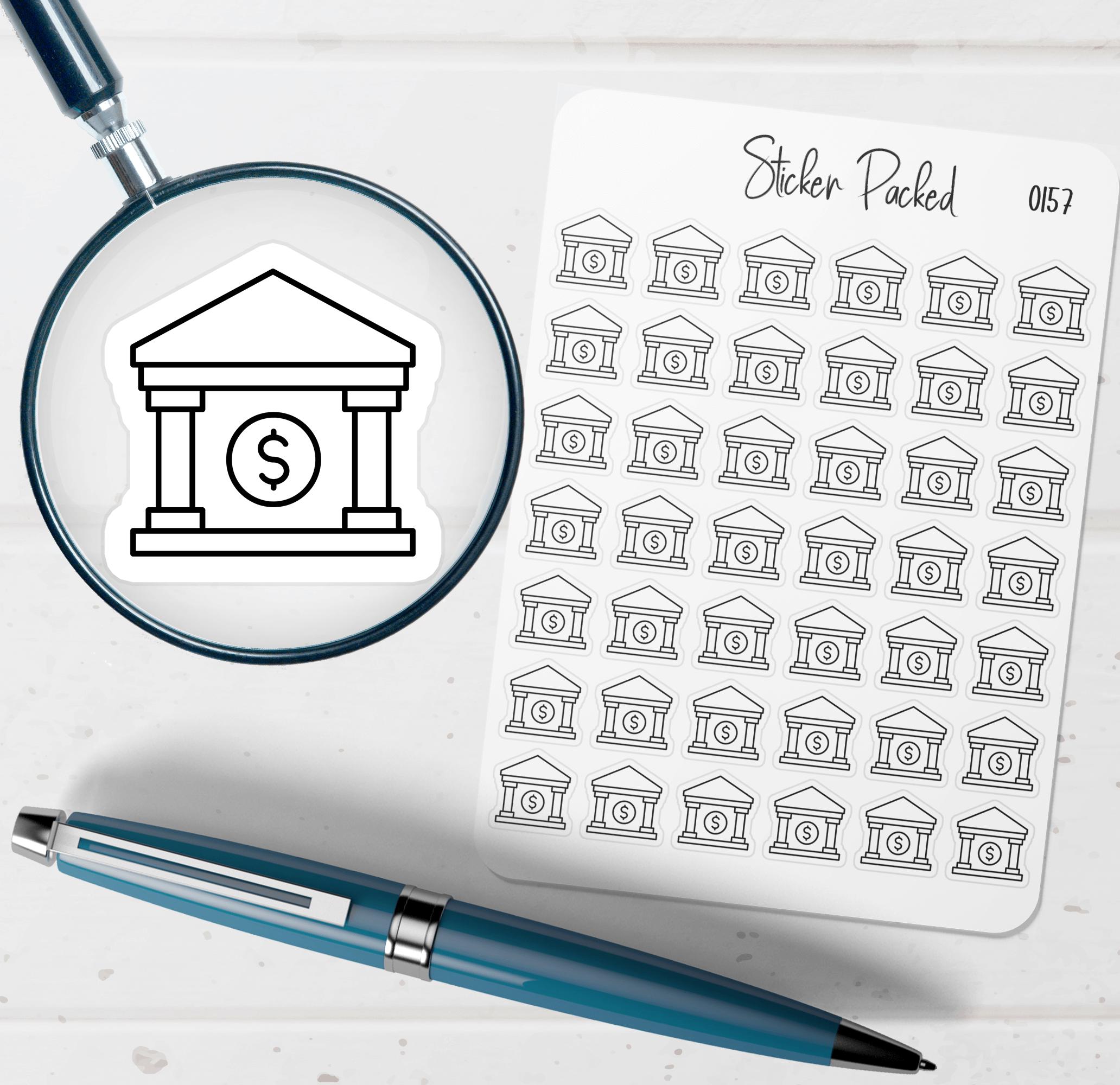 Bank Sticker Transparent Bank Planner Sticker Bank Icon Sticker Bank Sticker - Etsy