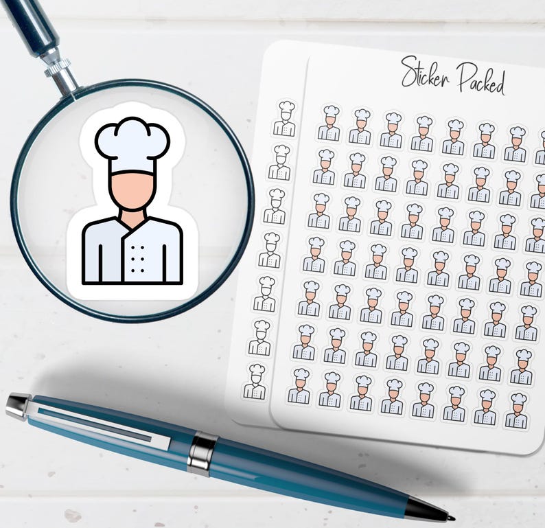 Chef Planner Sticker Chef Icon Sticker Chef Sticker - Etsy