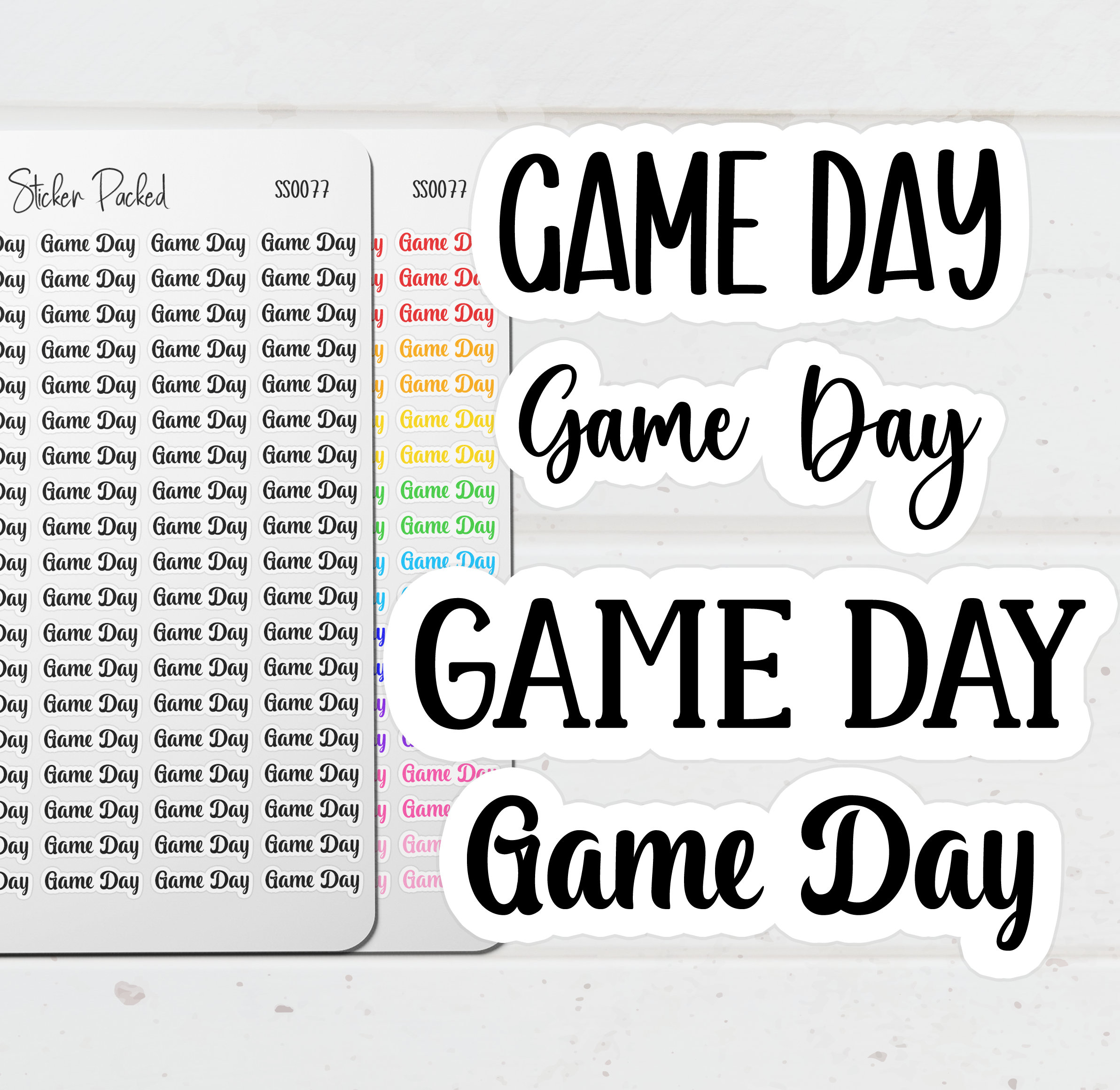Game Day Planner Sticker Game Day Script Sticker Game Day Word Sticker ...