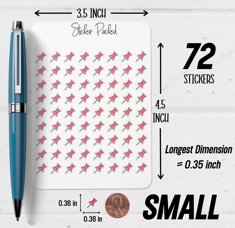 Push Pin Planner Sticker Push Pin Icon Sticker Push Pin Sticker - Etsy
