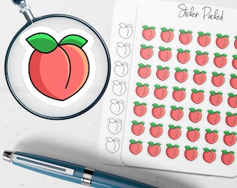 Peach Planner Sticker Peach Icon Sticker Peach Sticker Fruit Planner Stickers