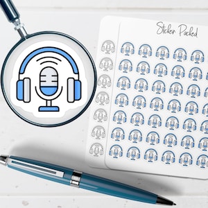 Headphone Microphone Planner Sticker Headphone Microphone Icon Sticker Headphone Microphone Sticker Podcast Sticker