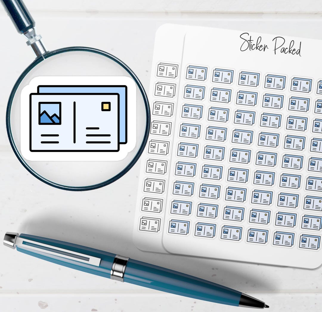 Postcard Sticker Icon Postcard Planner Sticker Postcard Icon Sticker Postcard Sticker - Etsy