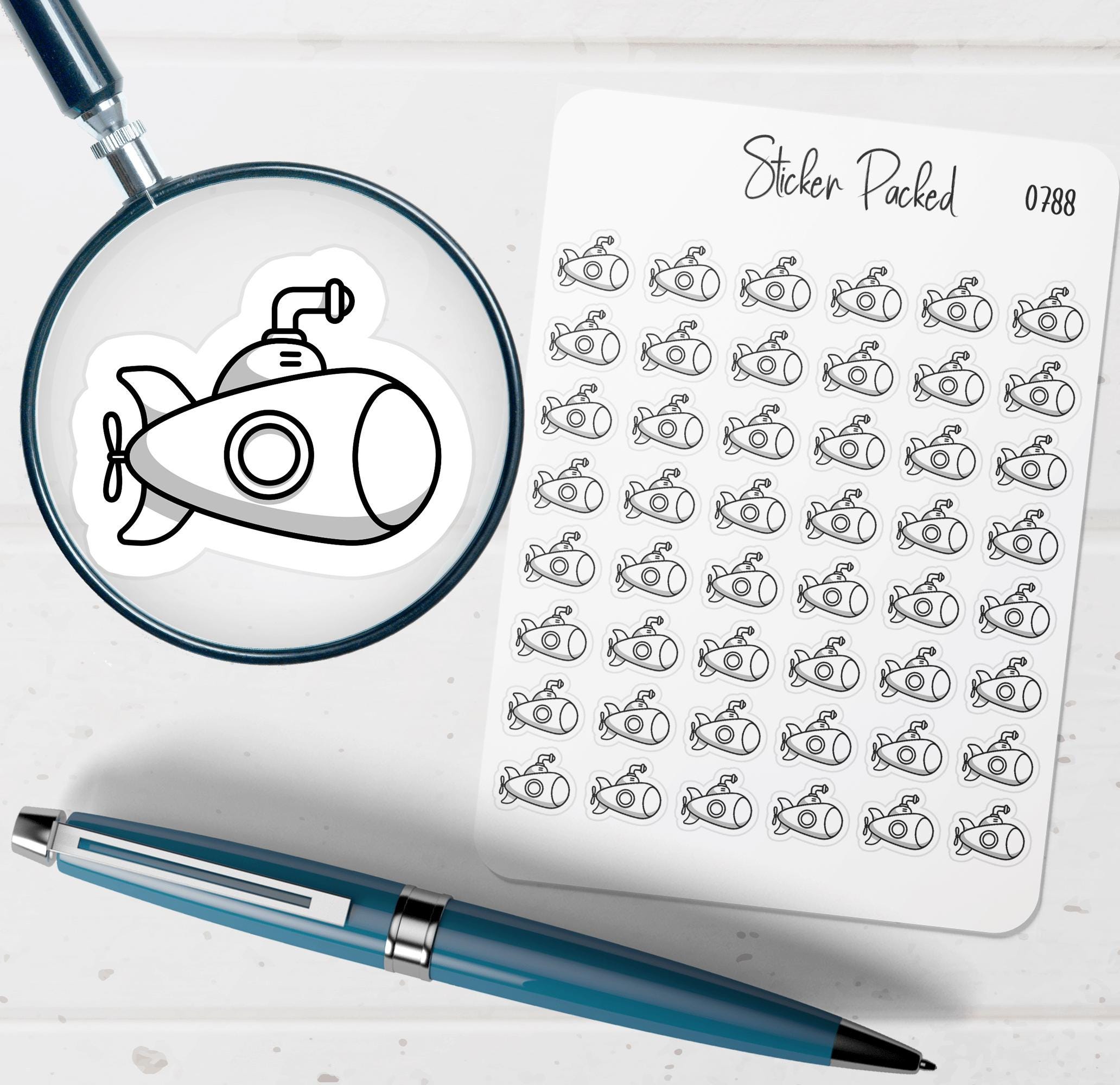 Submarine Planner Sticker Submarine Icon Sticker Submarine Sticker - Etsy