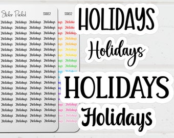 Holidays Planner Sticker Holidays Script Sticker Holidays Word Sticker Holidays Script Planner Sticker