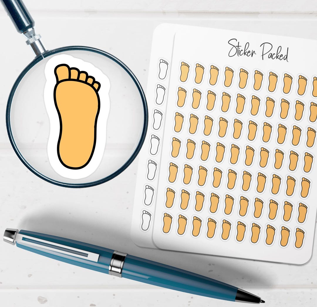 Foot Planner Sticker Foot Icon Sticker Foot Sticker - Etsy
