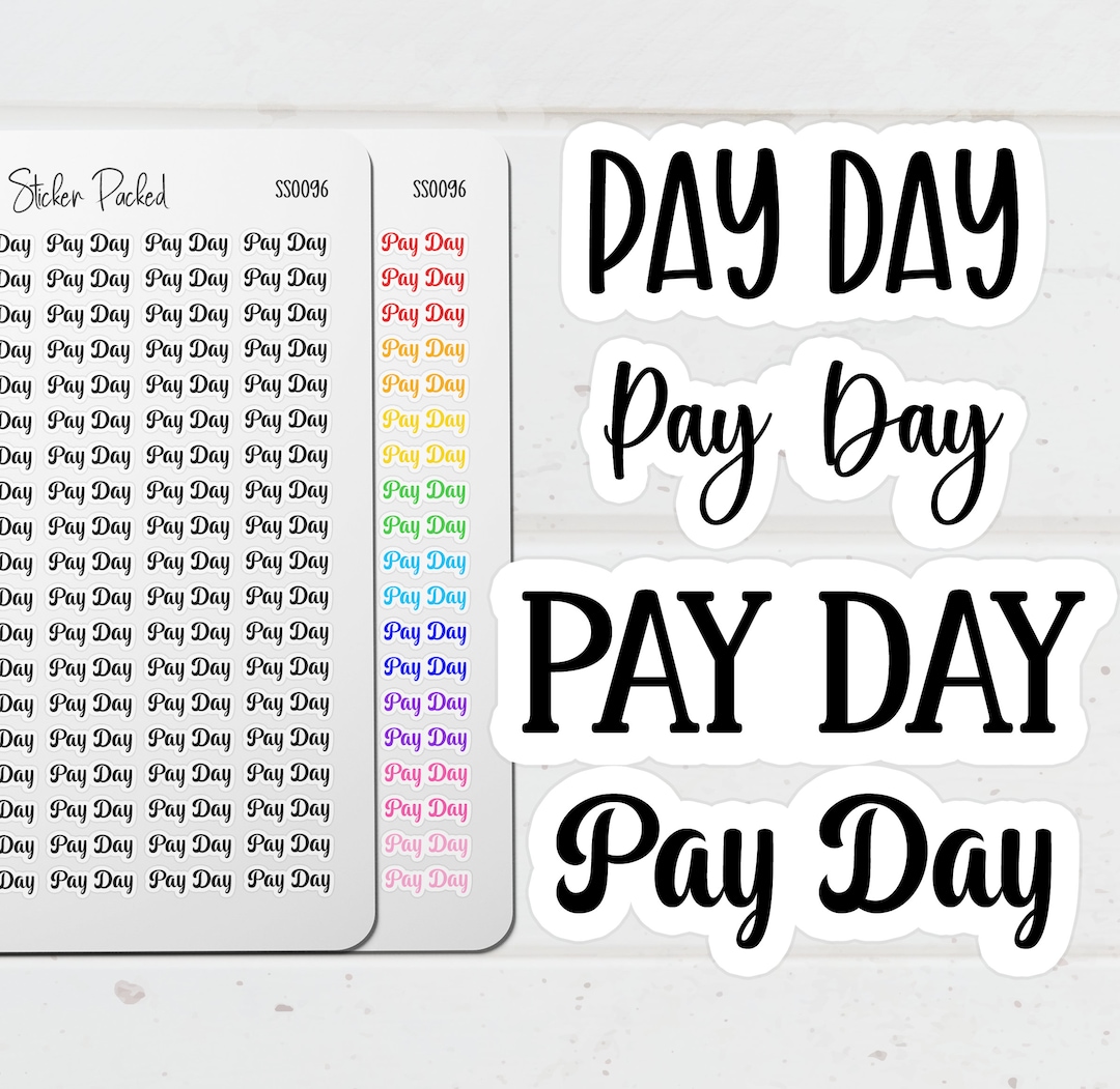 Pay Day Planner Sticker Pay Day Script Sticker Pay Day Word Sticker Pay ...