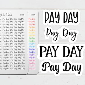 Pay Day Planner Sticker Pay Day Script Sticker Pay Day Word Sticker Pay Day Script Planner Sticker