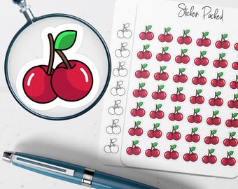 Cherries Planner Sticker Cherries Icon Sticker Cherries Sticker Fruit Planner Stickers
