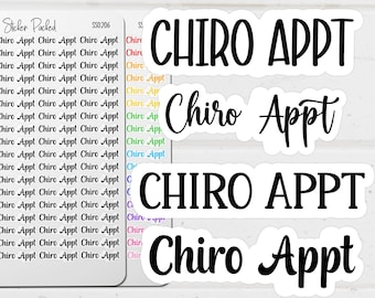 Chiro Appt Planner Sticker Chiro Appt Script Sticker Chiro Appt Word Sticker Chiro Appt Script Planner Sticker