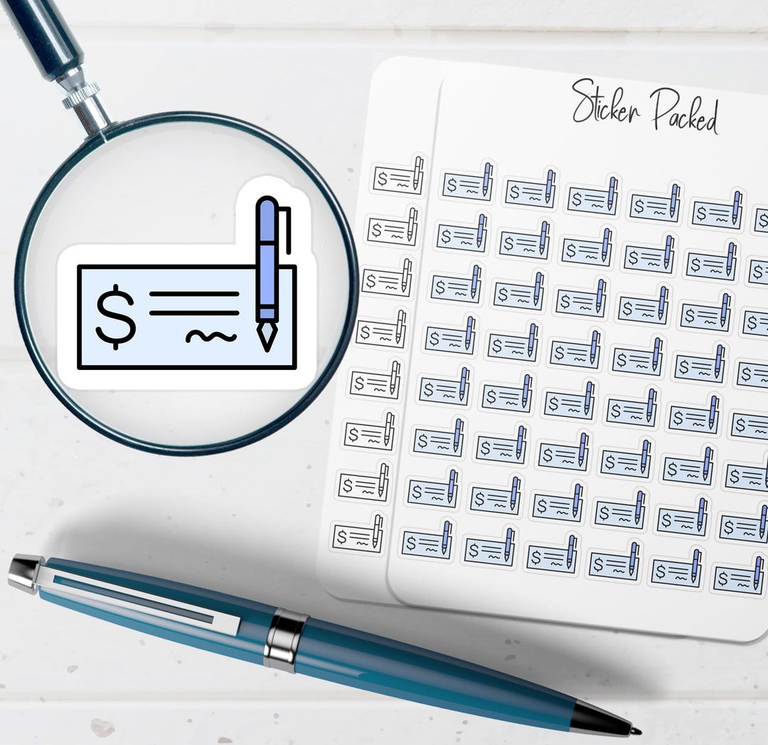 Bank Check Planner Sticker Bank Check Icon Sticker Bank Check Sticker ...