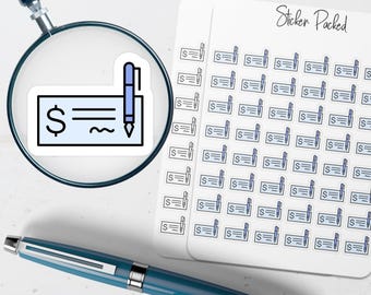 Bank Check Planner Sticker Bank Check Icon Sticker Bank Check Sticker