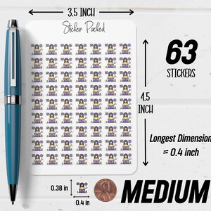 May include: A sheet of 63 medium-sized stickers, each featuring a person working on a laptop. The stickers are 0.4 inches in size, with a longest dimension of approximately 0.4 inches. The sheet is 3.5 inches wide and 4.5 inches tall.